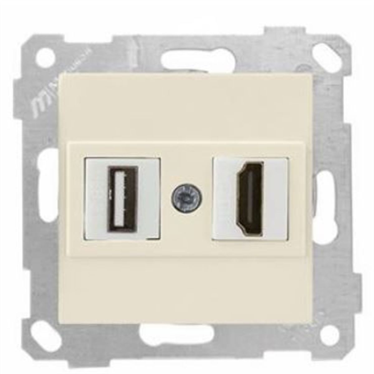 RİTA MEK TUŞ DATA PRİZİ 1*USB/1*HDMI KREM 1